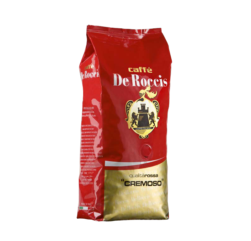 Caffe' De Roccis Cremoso x1kg - Mildly sweet blend from the best Arabica and Robusta coffees with strong flavor and fragrance. It is indeed the traditional and quintessential Italian Espresso!