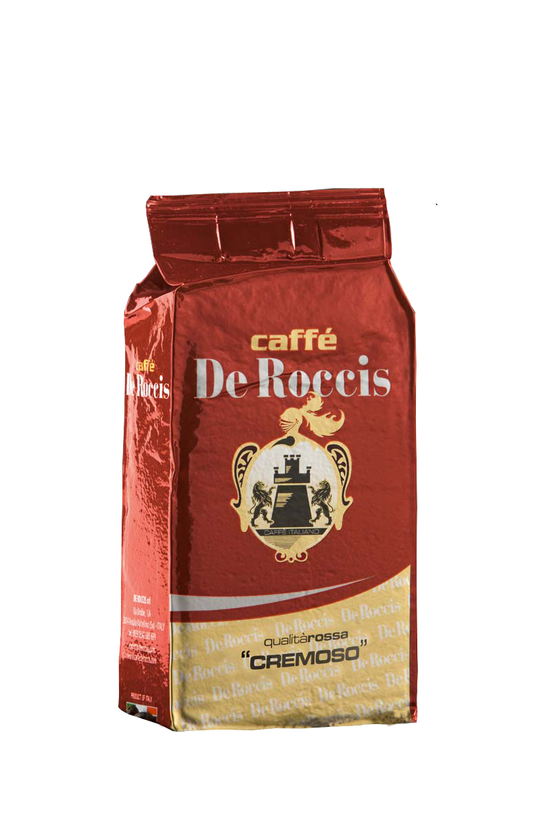 Caffe' De Roccis Cremoso x250gr - Blend with sweet aroma and fragrance perfect for home use. Suitable for either stovetop espresso maker or espresso machine.