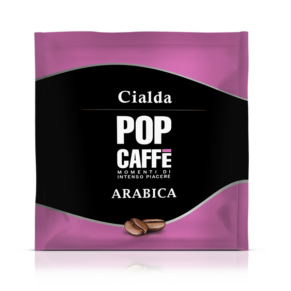 Pop Caffe' Arabica Pods x150 - A blend of carefully selected top Arabica beans from South Central America creating a bitter, yet delicate taste with chocolate notes obtained from Central South Asia Robusta beans. The perfect Italian espresso for conoisseurs.