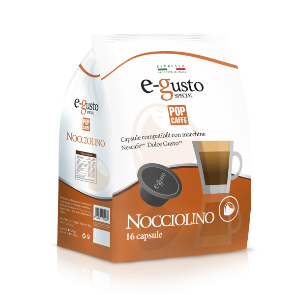 Pop Caffe' e-gusto Nocciolino x16 - Nocciola flavoured Cappuccino