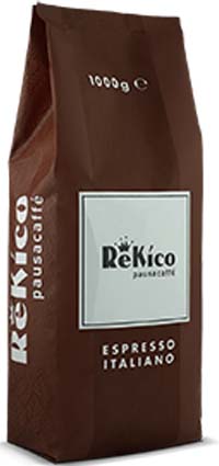 Rekico Pausa Caffe' Arabica Coffee Beans x1kg - Coffee blend made with carefully selected Central and Southern American Arabica varieties combined together to create a perfectly harmonious aroma. This blend has the marked acidity typical of Arabica coffee with a delicate citrus aroma and chocolate notes.