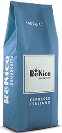 Rekico Pausa Caffe' Decaffeinated Coffee Beans x1kg - This coffee is decaffeinated before roasting, using only water and steam, thus allowing it to retain all its aromatic characteristics intact. Caffeine content not exceeding 0.10 %.