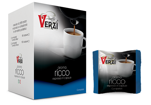 Verzi Caffe' Ricco (Cremoso) x80 - compatible Lavazza Blue capsules